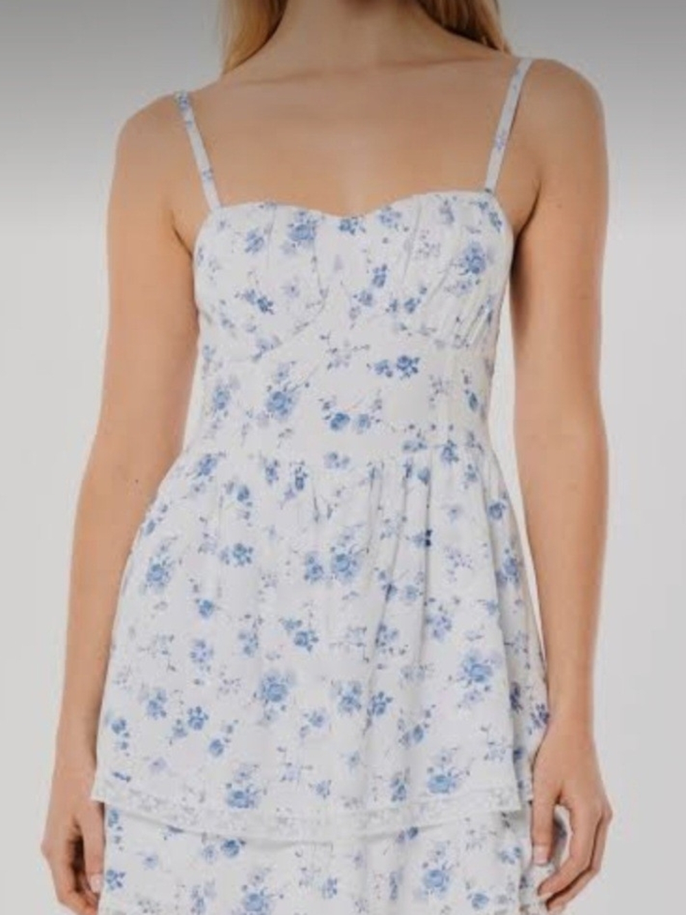 HollisterWomen's White Double-tier Corset Mini Dress(M)